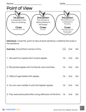 Point of View Practice Worksheet