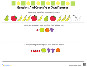 Creating Patterns Worksheet