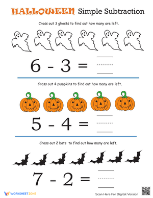 Halloween Math: Simple Subtraction