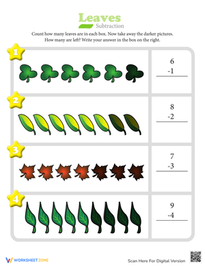 Action Subtraction Worksheet