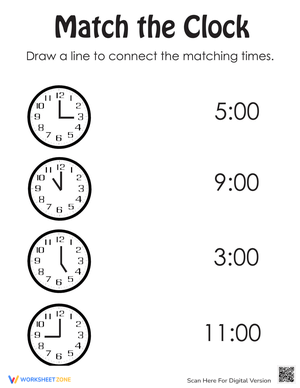 Match the Clock: Practice Telling Time