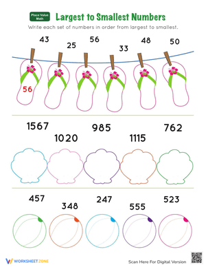 Base 10 Bonanza: Largest to Smallest Practice