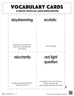 Vocabulary Cards: Asking Deeper Questions