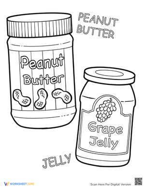 Peanut Butter and Jelly Coloring Page