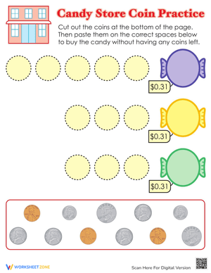 Candy Store: Coin Counting Practice