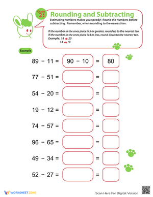 Speedy Rounding: Subtracting 1 Practice