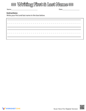 Writing First and Last Name