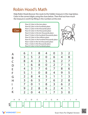 Place Value Hidden Treasure Game