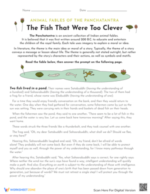 Panchatantra Story Worksheet