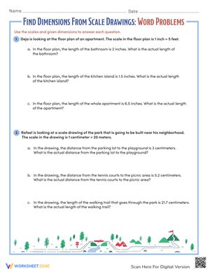 Scale Drawings Word Problems