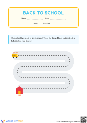 Printable Prewriting Tracing Worksheet | Preschool