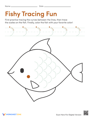 Fishy Tracing Fun Worksheet