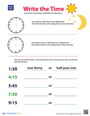 Expressing Time Worksheet