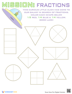 Shape Fractions Worksheet