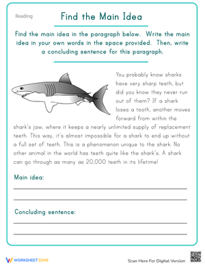Find the Main Idea: Shark Edition