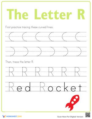 Tracing Alphabet 'R' Worksheet