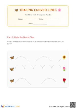 Preschool Curved Line Tracing | Essential Pre-Writing