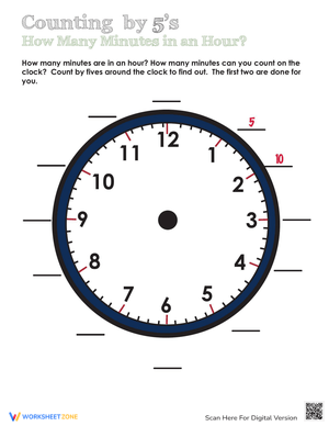 Telling Time: Minutes in an Hour Worksheet