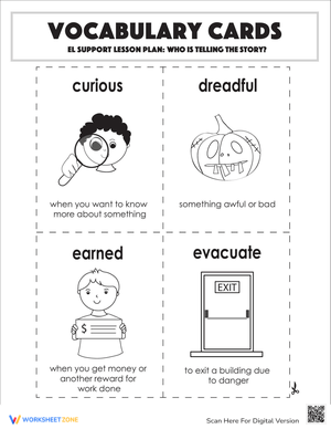 Vocabulary Cards: Who Is Telling the Story?