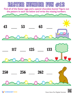 Easter Numbers 1-12 Counting Activity