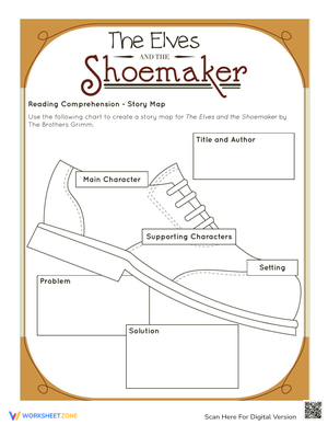 'The Elves and the Shoemaker' Story Map Worksheet