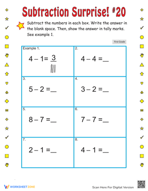 Surprise Subtraction Worksheet