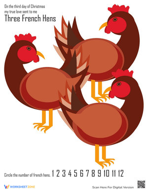 '3rd Day of Christmas' Activity Worksheet