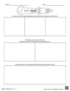 3-2-1 Read: Reading Comprehension Worksheet