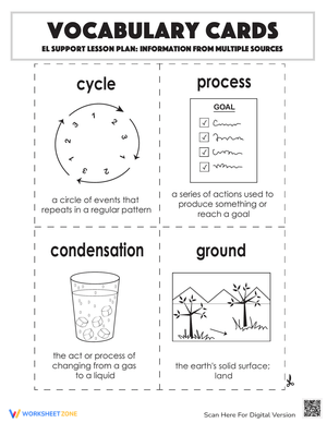 Vocabulary Cards for Multiple Sources