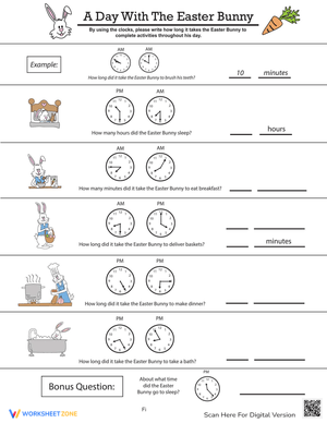 Telling Time with Clock Worksheet