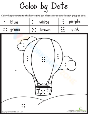 Color by Dots Fun Activity Worksheet