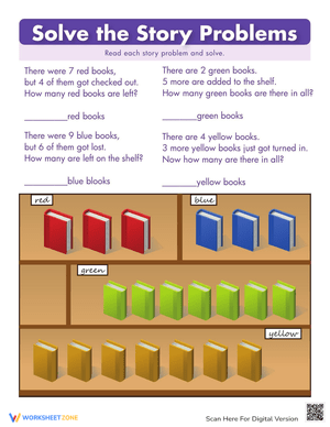 Solving Math Story Problems Worksheet