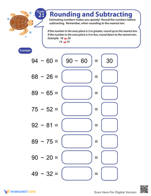 Speedy Rounding: Subtracting Practice
