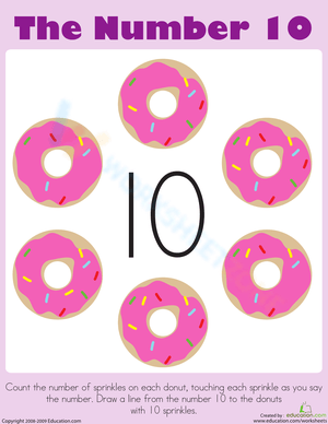 Groups of 10: Pre-K Counting Worksheet