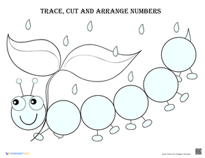 Trace, Cut and Arrange Numbers with a Caterpillar Theme