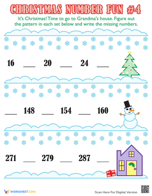 Christmas Themed Numbers Worksheet