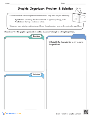 Problem and Solution Graphic Organizer Worksheet