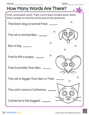How Many Words Are There Worksheet