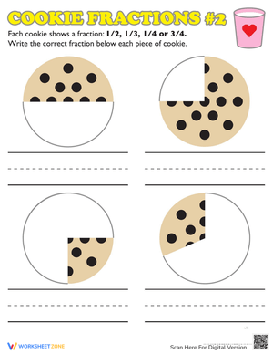 Cookie Fractions Worksheet