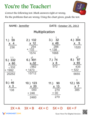 You're the Teacher Worksheet