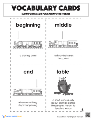 Vocabulary Cards: What's the Moral?