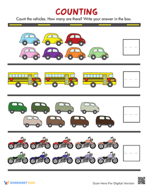 Counting Cars Worksheet