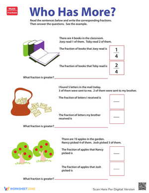Fraction Practice: Who Has More?