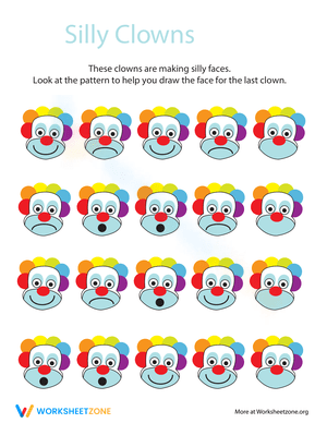 Patterns with Clowns Worksheet