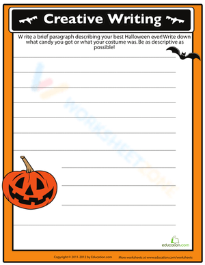 Halloween Story Starters Worksheet