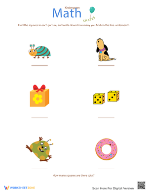 Find Shape Squares Worksheet