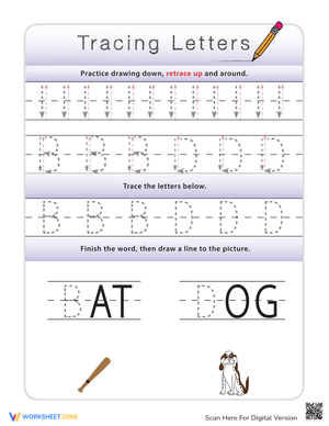 Tracing Letters: Uppercase B and D 