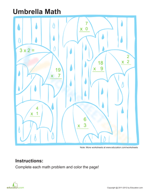Engaging Math Coloring Page Worksheet