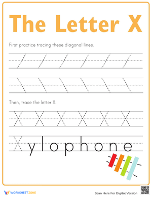Practice Tracing X Worksheet