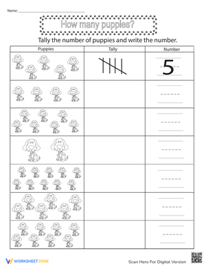 Puppies activity worksheet